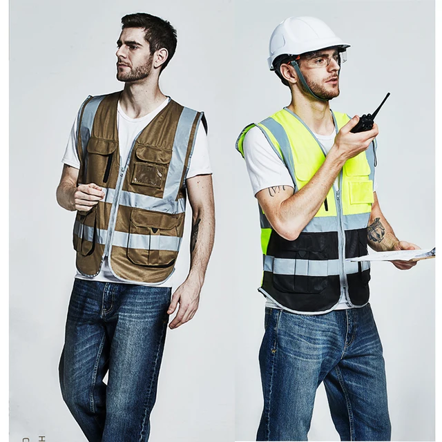 High Visibility Reflective Safety Vest with Multi Pockets
