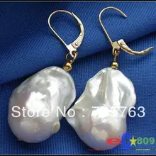 Xiuli 00103 ТОЛЬКО HIGE БЕЛЫЙ КЕШИ ВОЗРОДИТЬСЯ ЖЕМЧУЖНЫЕ СЕРЬГИ 14KGP