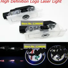 2 шт. светодиодный светильник для двери автомобиля с логотипом проектор Объектив светильник для Alfa Romeo 159 Giulia Giulietta Mito Stelvio автомобиль Brera spider