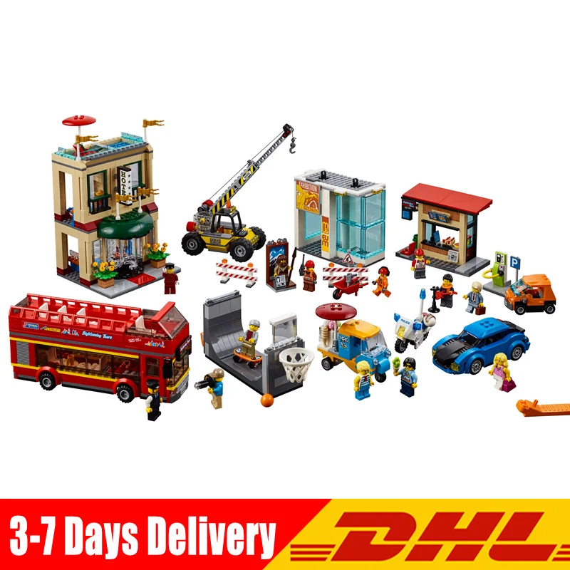 

2018 Compatible Legoings 60200 Lepin 02114 Capital City Bus Car Crane Model Building Set Blocks Bricks Toys DIY Gifts