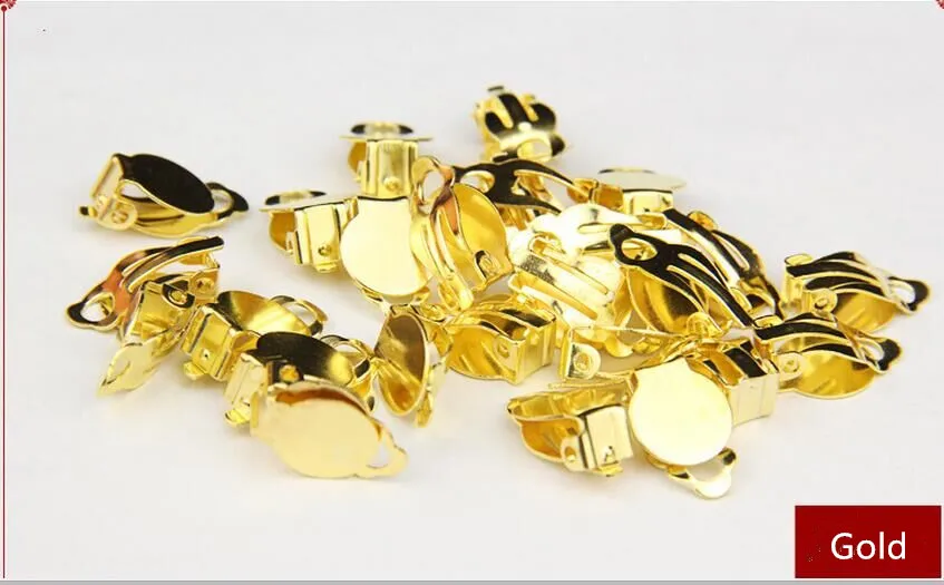 Серьги клипсы без пирсинга серебряные золотистые 100 шт. 10 мм|earrings diy|diy earringsdiy jewelry