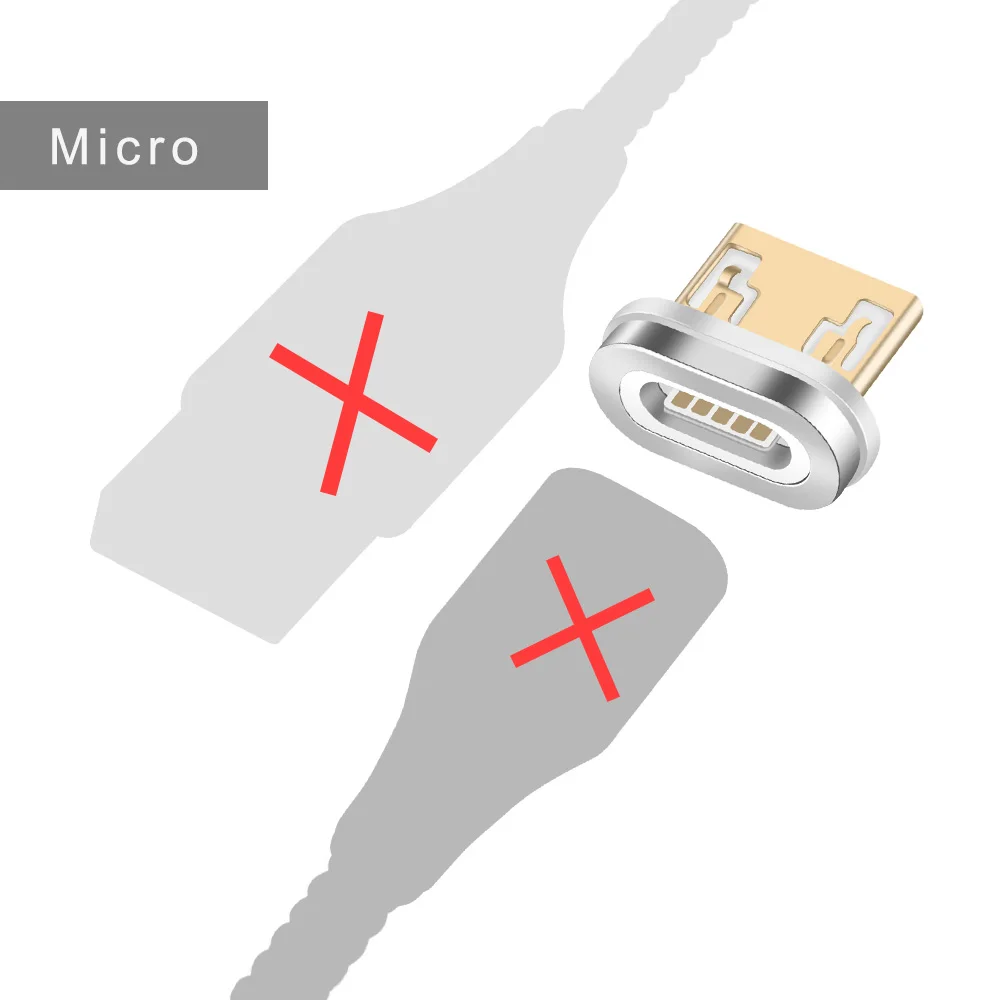 Олаф Быстрая зарядка 3,0 Магнитный двухсторонний светодиодный микро Тип usb C кабель для samsung S8 S9 плюс Зарядное устройство Шнур для Iphone X XR XS Max - Цвет: Micro plug