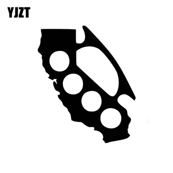 

YJZT 10CMX12CM California Map Fashion Vinyl Black/Silver Car Sticker Decal Graphical C18-0012