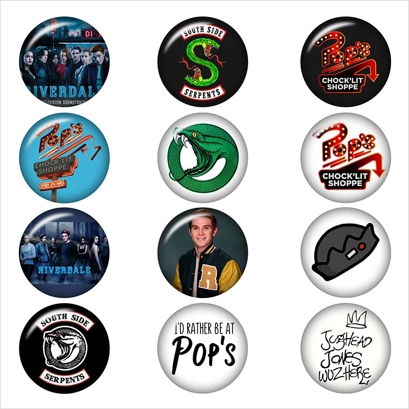 

Pops Chocklit Shoppe riverdale snake Round photo glass cabochon demo flat back Making findings 12mm/18mm/20mm/25mm DA3064