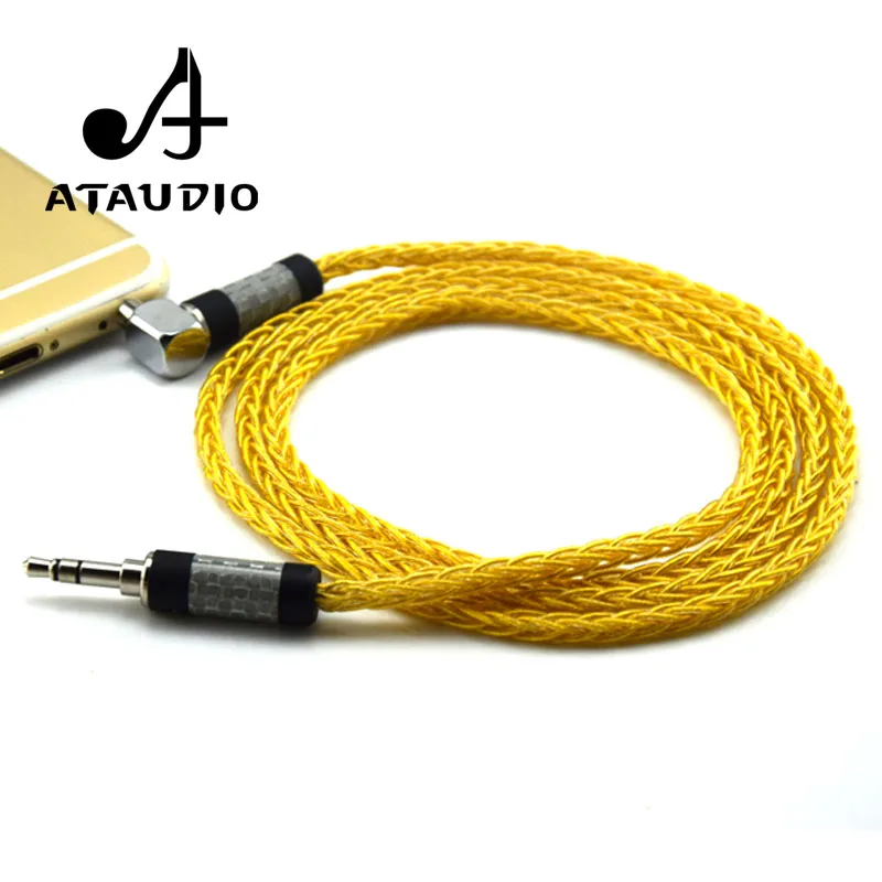 ATAUDIO Hifi 3 5 мм Золотой кабель высокого качества разъем папа Aux кабель|Кабели VGA| |