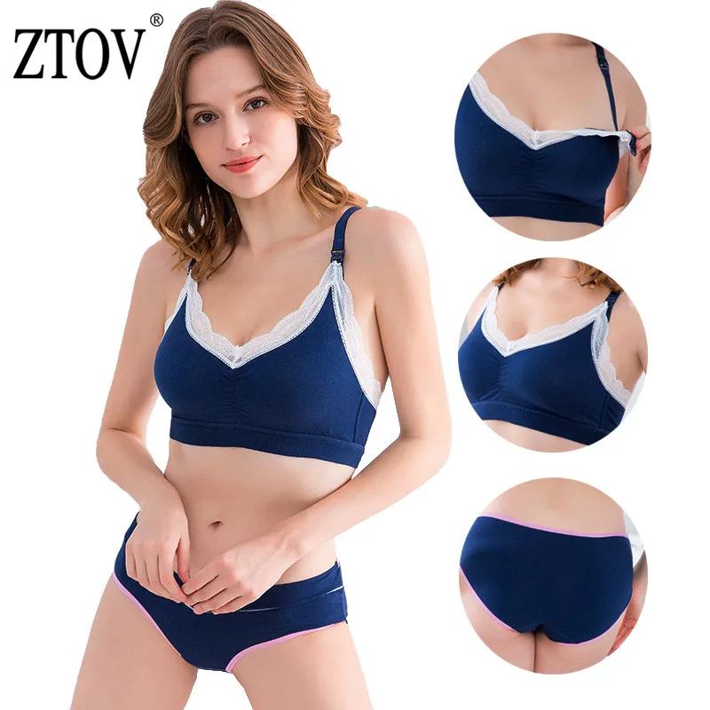 

ZTOV Pregnancy Breastfeeding Underwear+Panty Set Feeding Bra For Nursing Moms Maternity Nursing Bra Clothes for Pregnant Women
