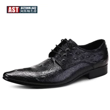 Retro Mens Genuine Leather Pointed Toe Crocodile Print Oxfords Business Man Lace Up Dress Shoes Wedding Shoes цена Retro Mens Genuine Leather Pointed Toe Crocodile Print Oxfords Business Man Lace Up Dress Shoes Wedding Shoes цены онлайн