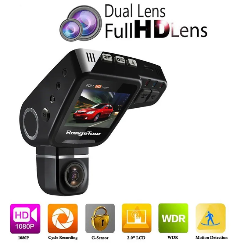 

Dual Lens Car DVR Dashboard Camera C10s Plus Full HD 1080P 2.0 Inch LCD 170 Degree G-Sensor Video Recorder Dash Cam