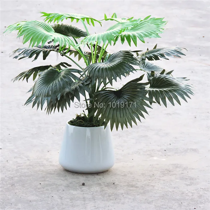 50cm 18 Leaf Artificial Coconut Fan Palm Plant Tree Wedding Home Church Florist Furniture Decor no Vase Fake Foliage Green F36