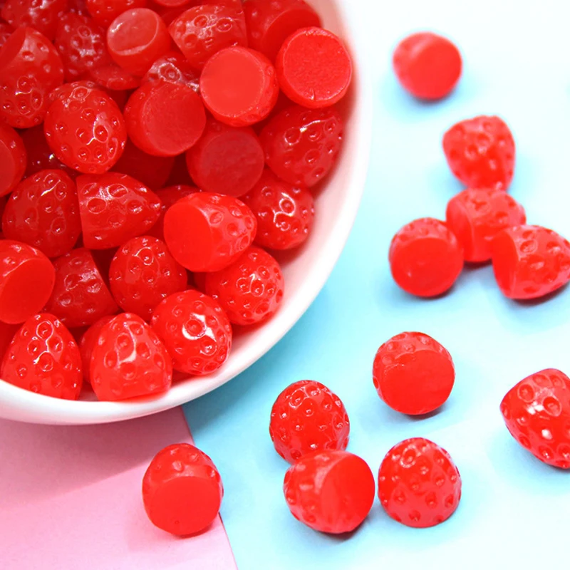 

Simulation Mini Strawberry Candy Accessories Addition Slime Supplies Accessories DIY Decoration for Slime Filler Miniature Toy E