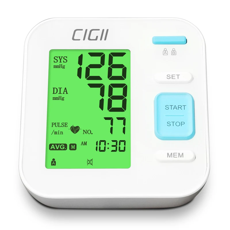 Günstige Cigii led anzeige Grün licht Herz rate überwachung großen Bildschirm Digital Display Gesundheit Pflege Tonometer blutdruck monitor