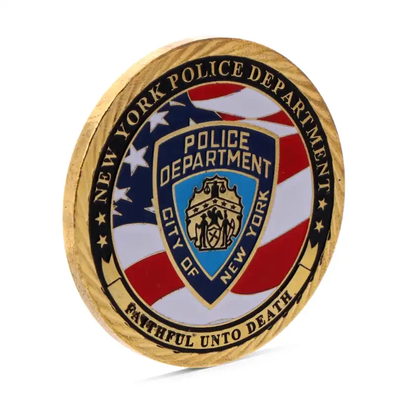 New York Police Department Gold Plated Commemorative Challenge Coin