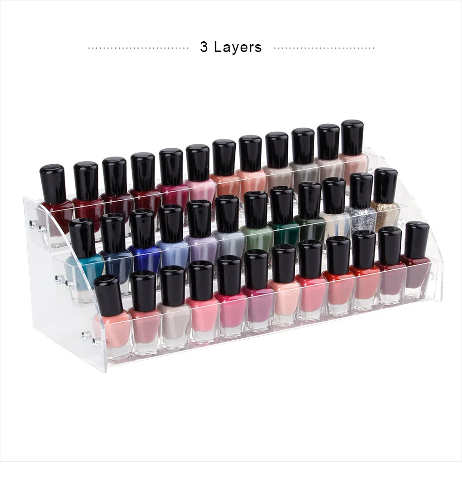 1 To 7 Tier Nail Polish Rack Display Holder Nail Tools Plastic Storage Box Acrylic Makeup Organizer Stand Case Nail Equipments