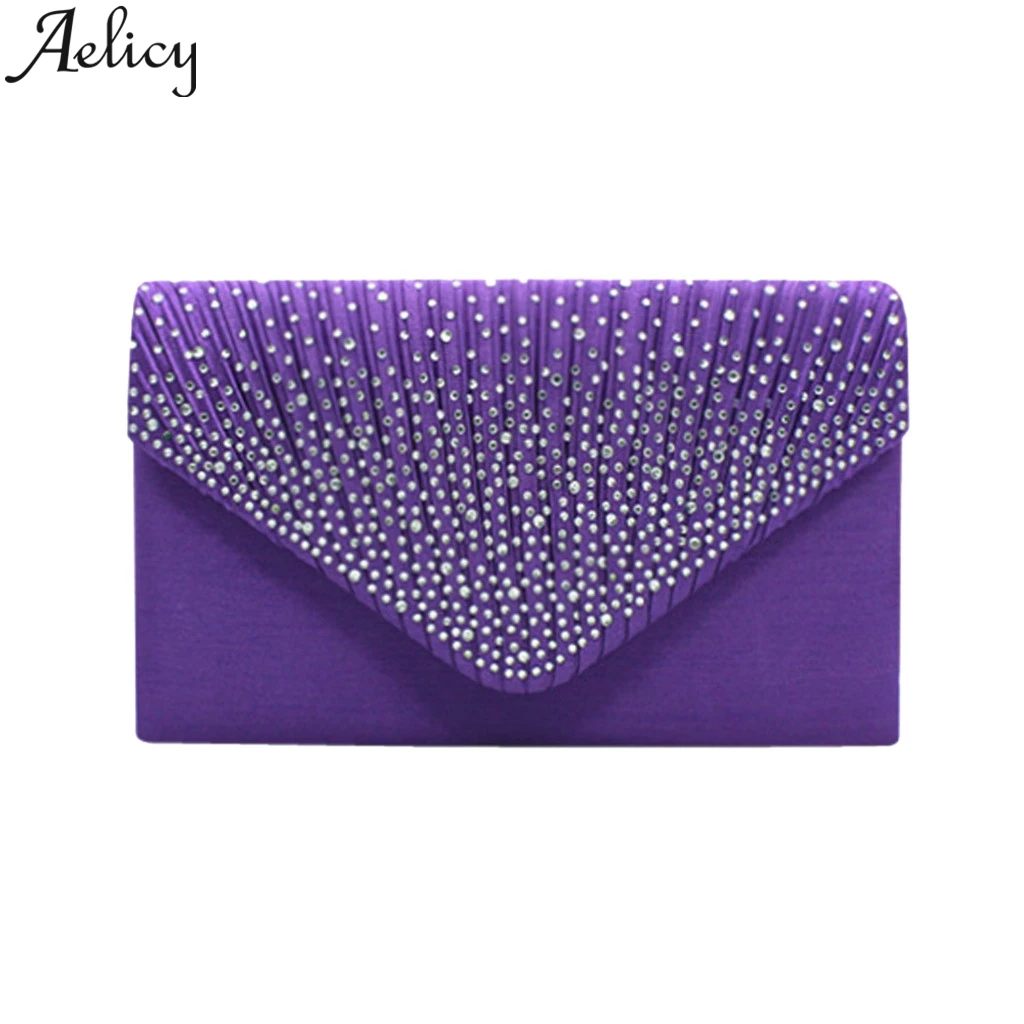 

Aelicy 2019 Fashion Crossbody Shoulder Bags Clutch Bag Messenger Bags Ladies Large Evening Satin Bridal Diamante Luxury Handbag