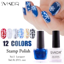 SVKDR Красочные 1 7 мл бутылки лак для стемпинга штамп печать рисунка конфеты Цвета Трафаретный лак для ногтей Декоративный Лак для ногтей лак(China)