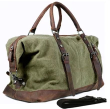 Weinlese-militär Canvas Leder männer reisetaschen Handgepäck taschen Männer reisetaschen travel tote große weekend Bag Übernachtung