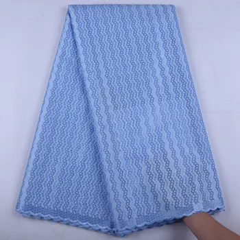 

Latest Design Blue Swiss Voile Lace Fabric 2018 High Quality Lace African Dresses For Wedding Lace Cotton Lace Party Dress 1332
