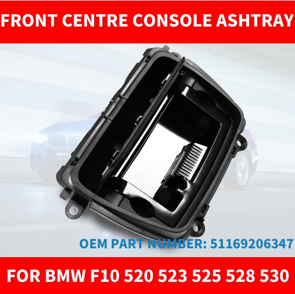 buy Black ABS Front Center Console Ashtray Assembly Box Good Fits For BMW 5 Series F10 F11 F18 520 525 OEM 51169206347 Car Styling