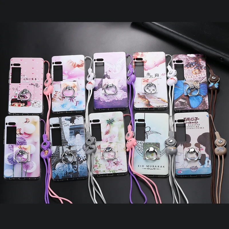 

Meizu Pro 7 Pro7 5.2'' Funny Cute Cartoon Soft Silicone TPU Cover Pro 7 PLUS Phone Case With Finger Ring Holder With Rope MC01