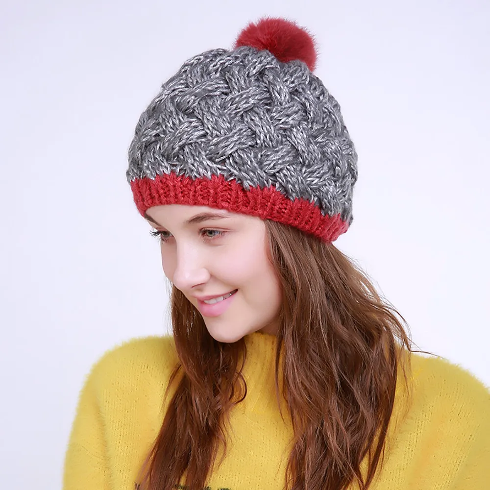 Skullies шапочки зимняя шапка для Для женщин теплая шапка Модные Вязание теплые Кепки теплая шерсть шляпа Кепки вязаная мода зима Шапки se13