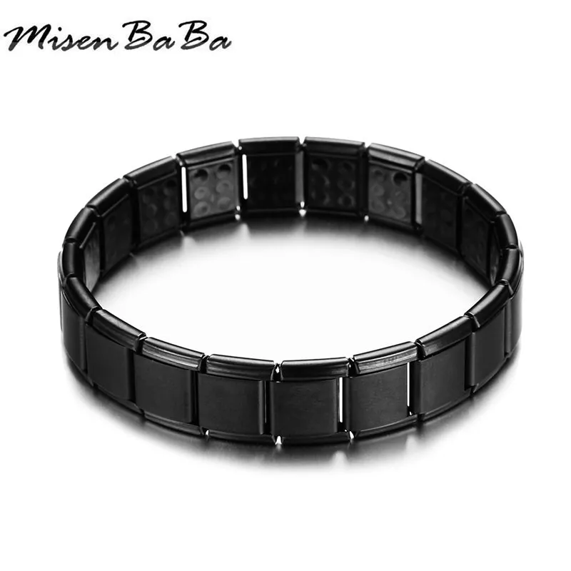 

2019 New Fashion Stainless Steel Energy Balance Bracelets For Women Man Health Jewelry Germanium tourmaline Bracelet Bangles