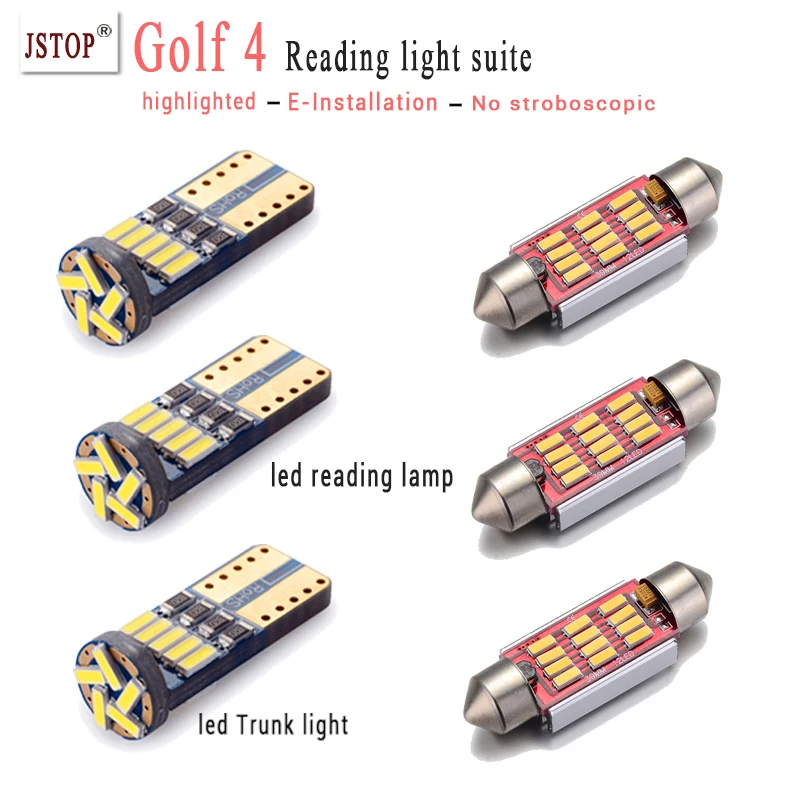 

6pcs/set VW car reading light 12VAC Light festoon led lamp T10 Light W5W canbus light C5W 39mm canbus lamp Trunk light led lamp