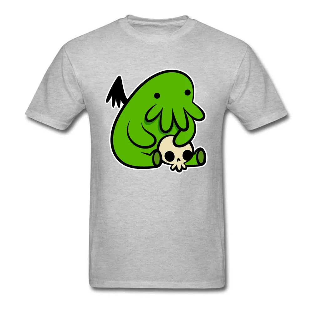 Baby Cthulhu Men Slim Fit Birthday Tops T Shirt Crewneck NEW YEAR DAY Pure Cotton T-shirts Normal Short Sleeve Tee Shirt Baby Cthulhu grey