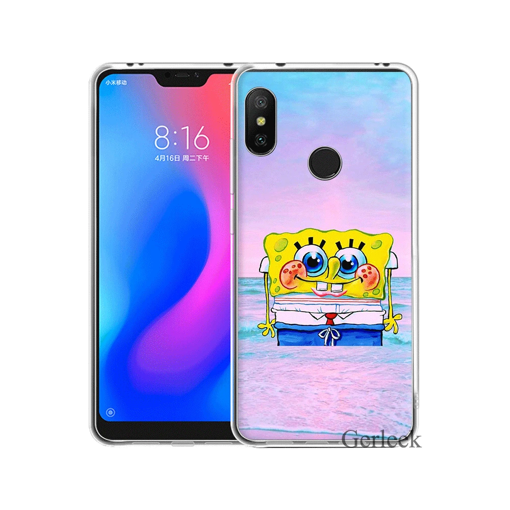 Чехол для мобильного телефона Xiaomi Redmi Note 6 7 3 Pro 4 4X 5 5A чехол Губка Боб Квадратные