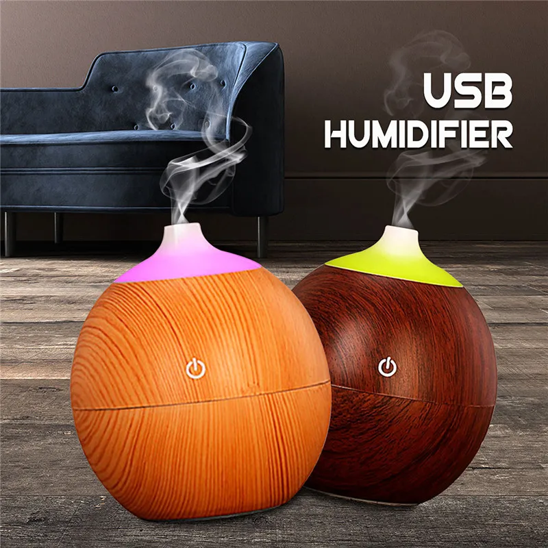 

Intelligent USB Air Humidifier Essential Oil Diffuser wood LED Aroma Aromatherapy Purifier Humidificador Mist Maker Office Home