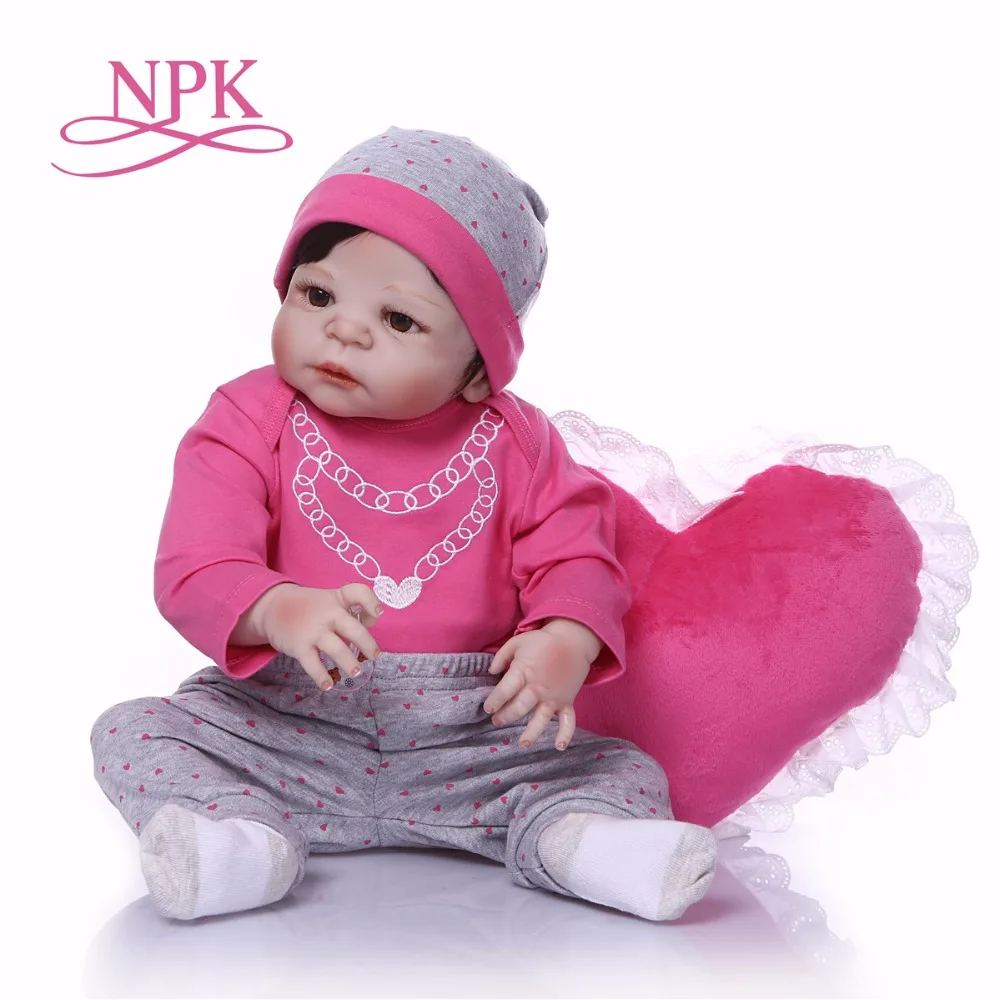 NPK bebes reborn 57 см полный силиконовый корпус Reborn Девочка Кукла игрушки новорожденная