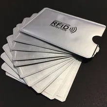 Противоугонный кредитный держатель для карт Алюминиевый RFID блокирующий рукав для защиты ваших денег и удостоверения личности 500 шт