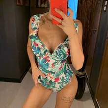 Цельный купальный костюм с принтом, женская одежда для плавания, монокини с пуш-апом, купальный костюм с оборками, боди, женская пляжная одежда шорты пляжные