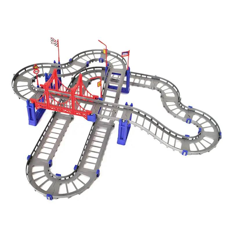 

Electric Rail Car Set Educational Toys Kids DIY Assembly Toy Race Track & Electric Trains