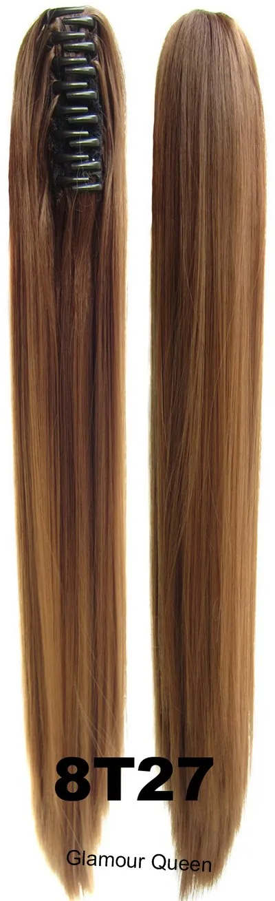 JOY& BEAUTY волосы длинные прямые конский хвост синтетические 24incClip на наращивание волос Высокая температура волокно конский хвост Омбре цвет - Цвет: # 1B/Серебристо-серый
