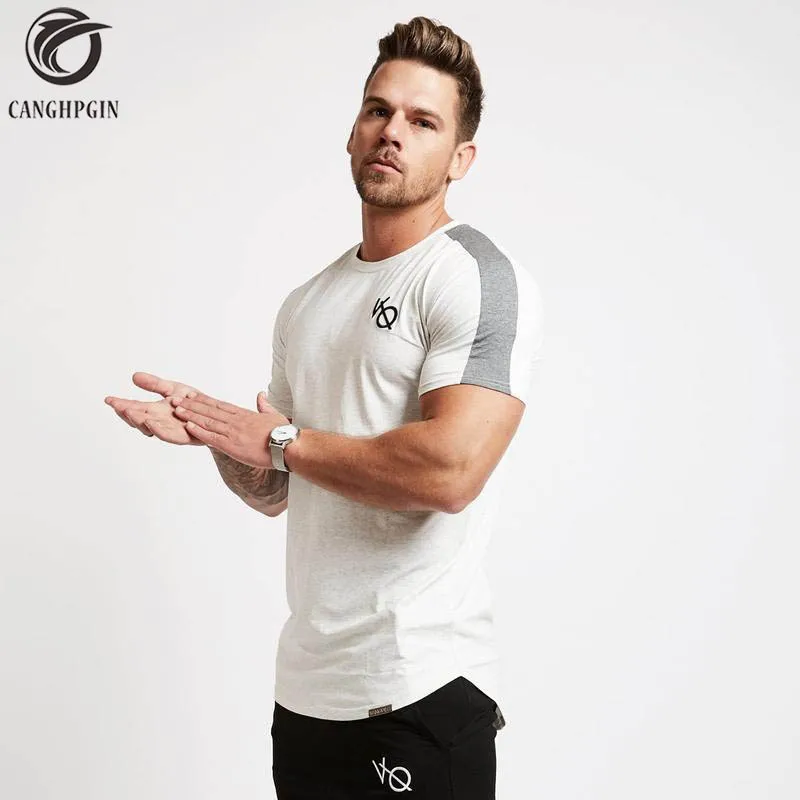 Summer Sport Shirt Men Compression Shirt Fitness Tights Quick Dry Short Sleeve t shirt Men Tee Tops Cotton O Neck Slim T-Shirts crew neck galaxy t shirt