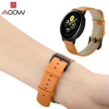 20 мм ремешок из натуральной кожи для samsung Galaxy Watch Active 42 мм gear Sport S2 classic Amazfit Garmin vivoactive 3 браслет