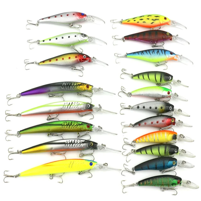 19pcs/set Mixed 3 style Fishing Lures Set Minnow Crankbait Wobblers  Artificial Bait Fishing Tackle - AliExpress