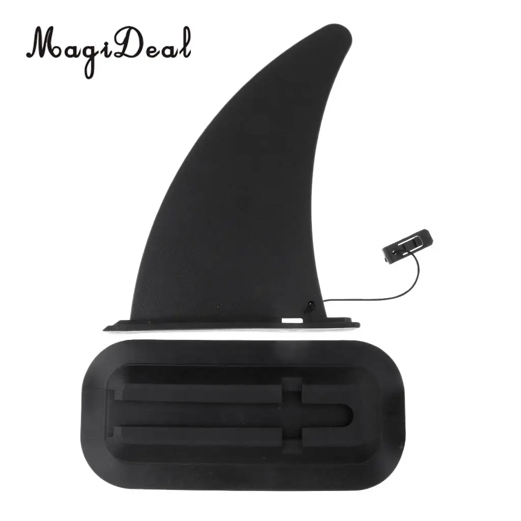 MagiDeal High Quality 1Pc Kayak Skeg Tracking Fin Split Fin Mounting Points Watershed Board Canoe Boat Replacement Acce Black