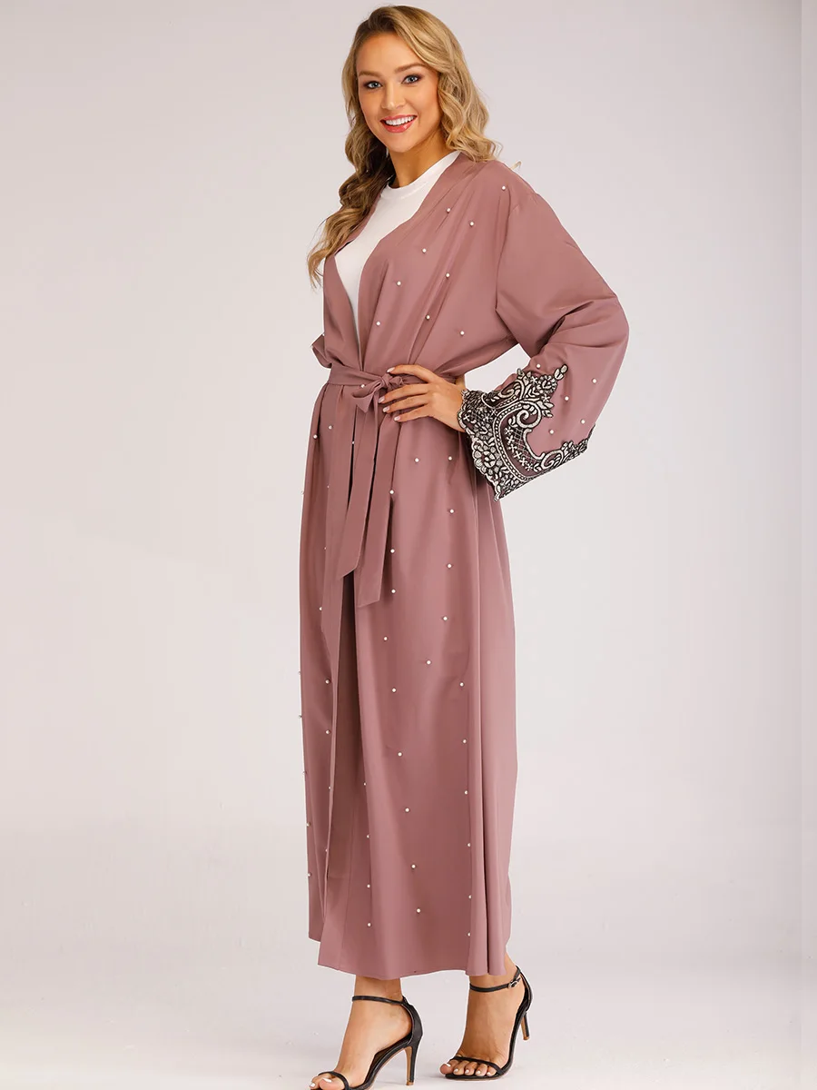 Платье Дубая арабских Ислам Для женщин Длинные Цветочные мусульманские кимоно кардиган платье хиджаб турецкий Elbise Мубарак Ислам ic Костюмы
