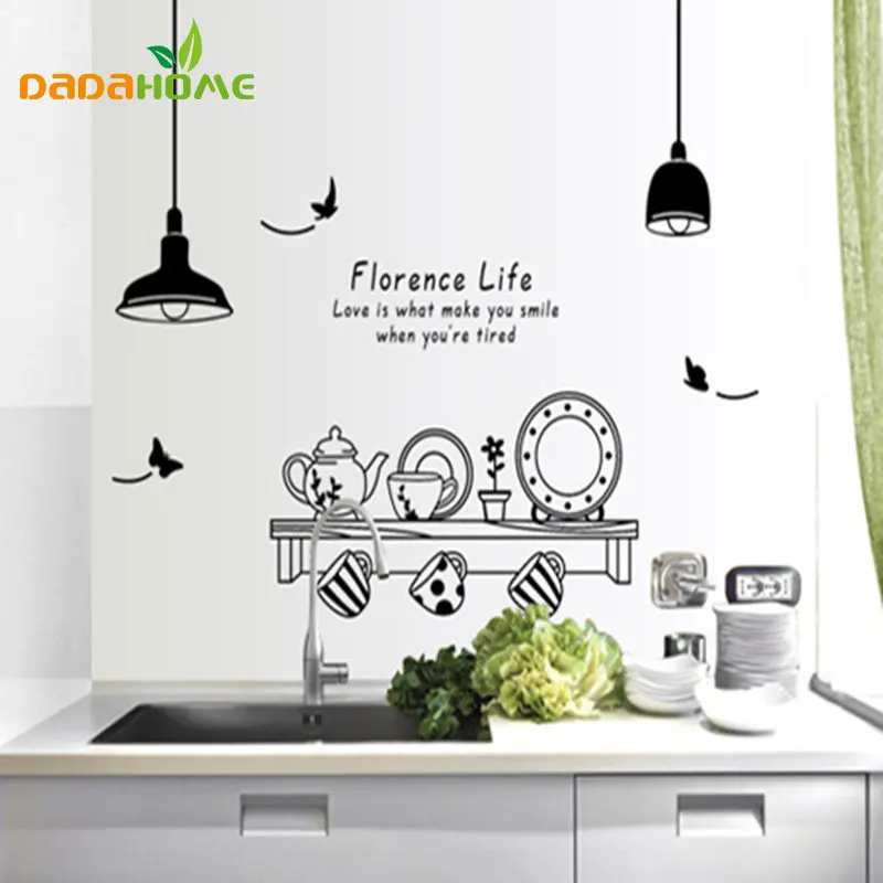stove Kitchen Wall Stickers Tableware Wall Covering Kitchen