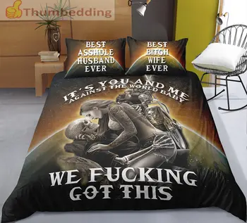 

Thumbedding Dropship Romantic Sexy Night Skull Bedding Set 100% Microfiber Innovative Unique Designed 3D Duvet Cover Set