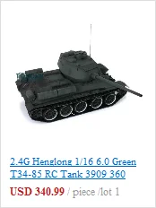 2,4G Henglong 1/16 весы 6,0 Пластик Ver советский T34-85 RTR радиоуправляемая модель танка 3909 TH12910