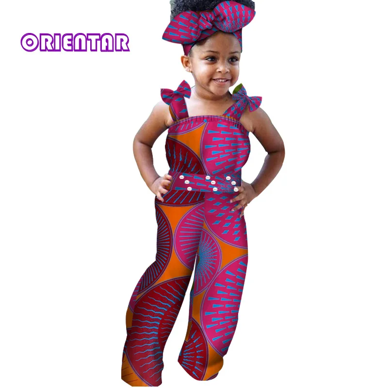 Одежда в африканском стиле для детей; длинный комбинезон для маленьких девочек; Детский комбинезон без рукавов с принтом в африканском стиле; одежда в африканском стиле; WYT216