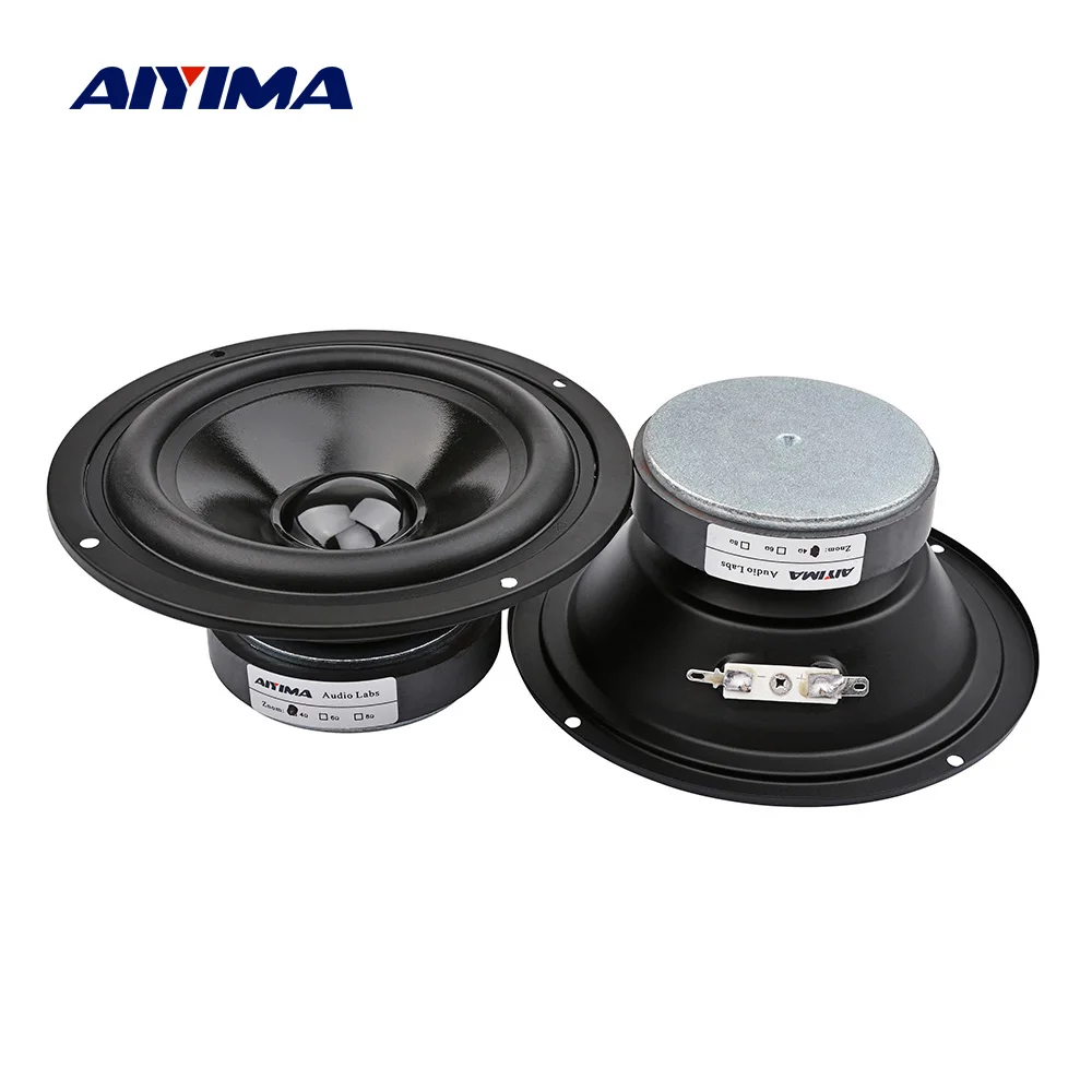 Aiyima 2pcs 5 Inch Audio Portable Sound Speakers Column Music