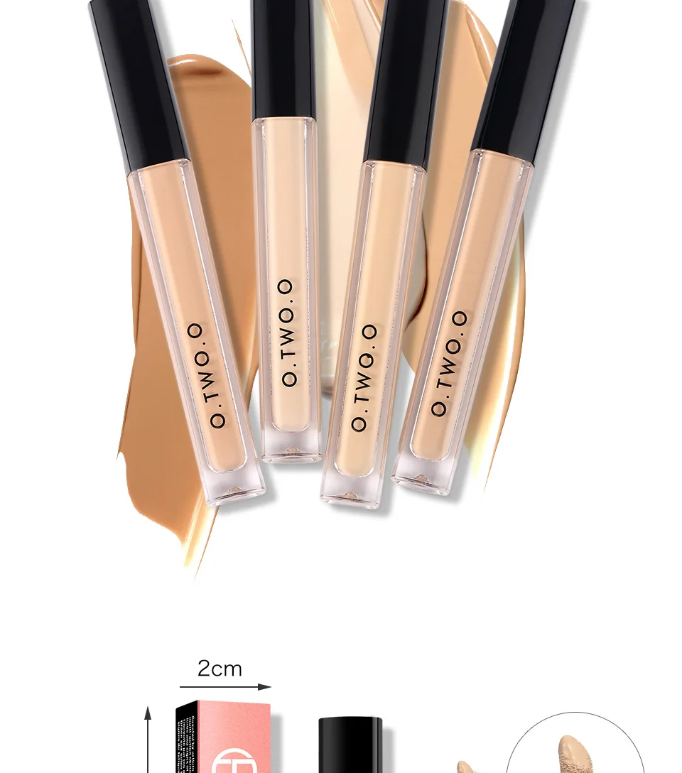 O.TWO.O Makeup Concealer Liquid Convenient Full Coverage Eye Dark Circles Blemish 4 Colors New Dark Skin Face Contour Cosmetics