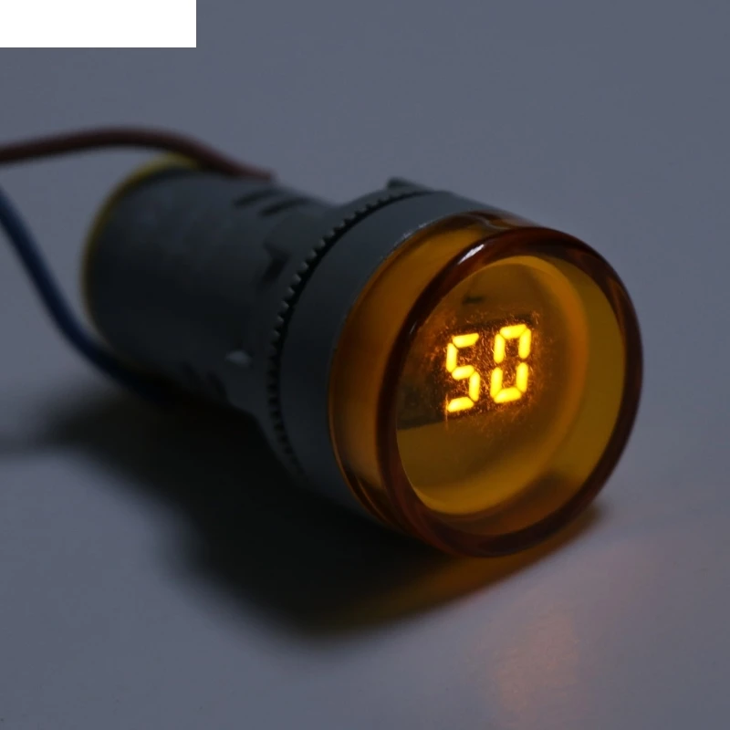 22 мм светодиодный цифровой дисплей электричество Герц AC частотомер Индикатор сигнальная лампа огни тестер комбинированный диапазон измерения 20-75 Гц
