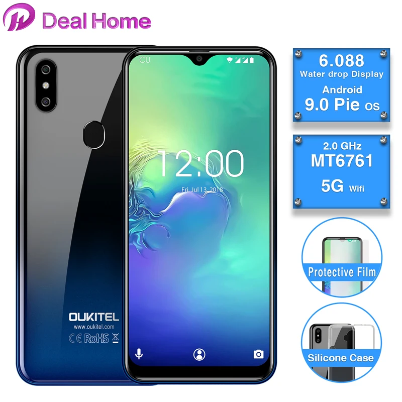 2019 Новый OUKITEL C15 Pro 6,088 "19:9 водослива HD-IPS Смартфон Android 9,0 MT6761 4 г 2,4 г/5 Wi Fi уход за кожей лица ID телефон с распознаванием отпечатка пальца