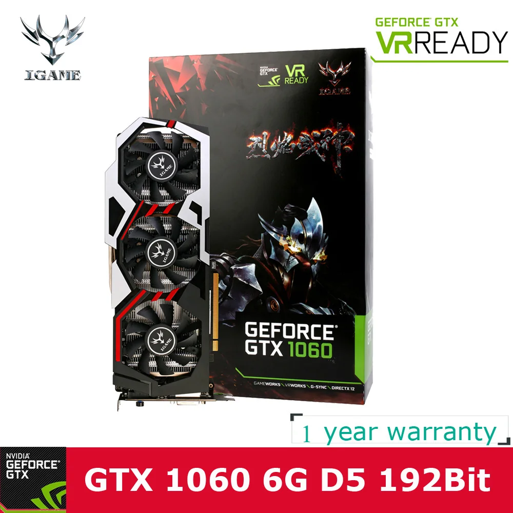 Colorful NVIDIA GeForce GTX iGame 1060 GPU 6GB GDDR5 192bit PCI E X16 3 0 VR