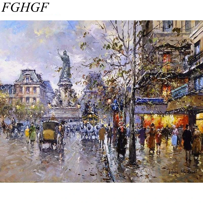 

Набор для рисования по номерам на холсте, улица, FGHGF