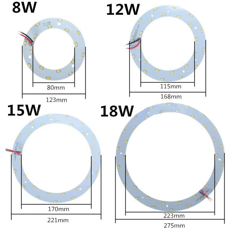 IKVVT 5730 SMD 8-33W LED Panel Annular Ceiling Light Fixtures Lamp White/Warm White